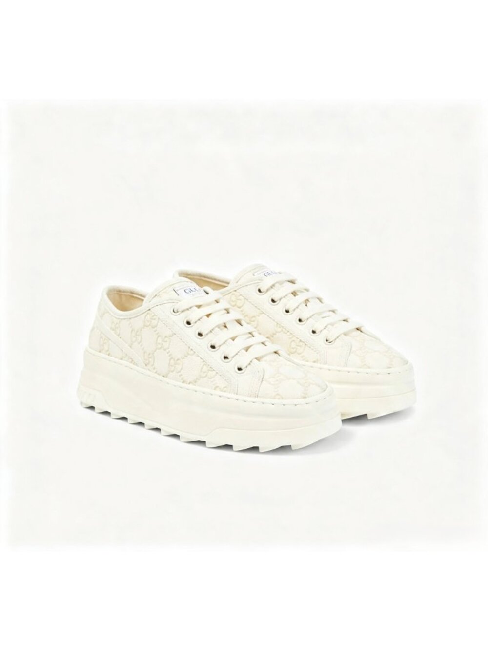 Gucci Women’s Tennis Treck 1977 Platform Canvas Sneakers Off White EU37.5 782737